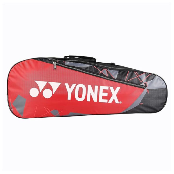 YONEX Badminton Kitbag BT5 | 2 Zipper Compartment for Storage of 3 Rackets and Clothes| Model name: 23015 Colour: Red Black