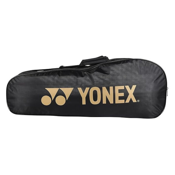 YONEX Badminton Kitbag BT5 | 2 Zipper Compartment for Storage of 3 Rackets and Clothes| Model name: 23015 Colour: Black Gold