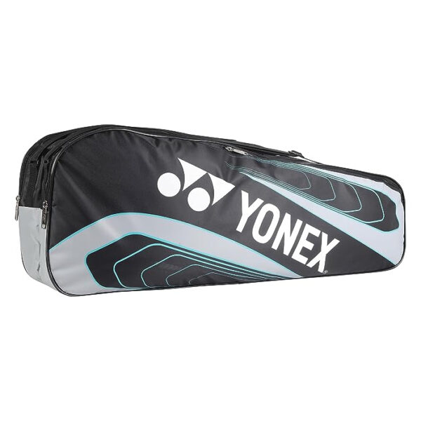 YONEX Badminton Kitbag BT5 | Model 23025 | 2 Zipper Compartment for Storage of 3 Rackets and Clothes| Color Black Grey