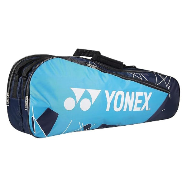 YONEX Badminton Kitbag BT5 | 2 Zipper Compartment for Storage of 3 Rackets and Clothes| Model : 23015 Colour: Sky Blue Navy